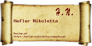 Hefler Nikoletta névjegykártya