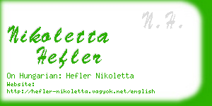 nikoletta hefler business card
